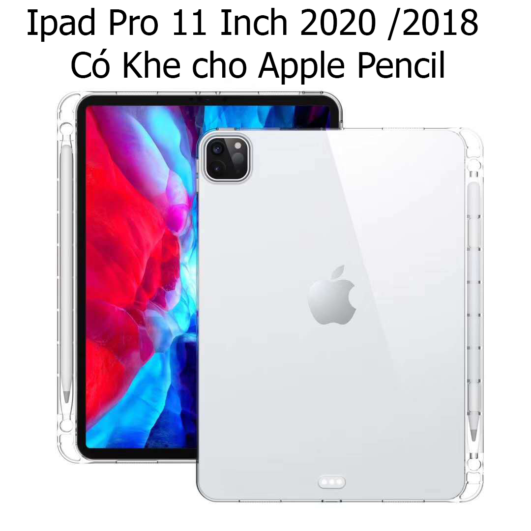 Case Ốp Lưng Chống Sốc Trong Dành Cho Ipad Pro 11 Inch 2020 Có Khe cho Apple Pencil