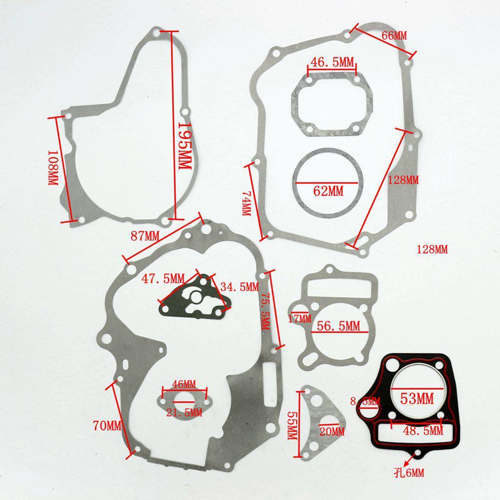 Set of 2 Spare Parts for 110cc 4 Stroke Dirt Bike, ATV, Engine, Head Gasket Set