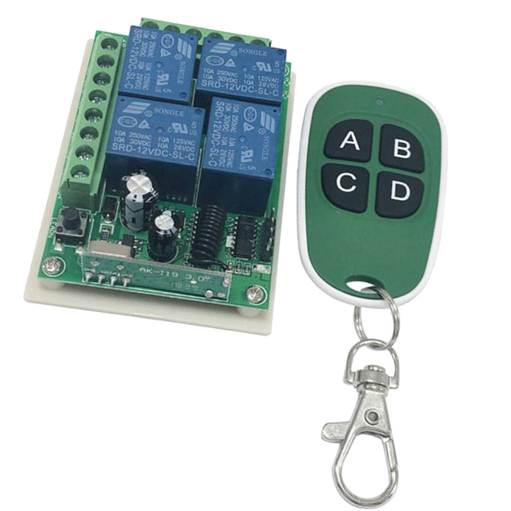 Wireless Receiver Lamp /Light Remote Control Switch - 433 Mhz Remote Controller, for Smart Home Appliance, Green