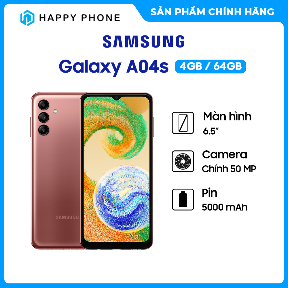 Điện Thoại Samsung Galaxy A04s (4GB/64GB) - Hàng Chính Hãng - Đã kích hoạt bảo hành điện tử