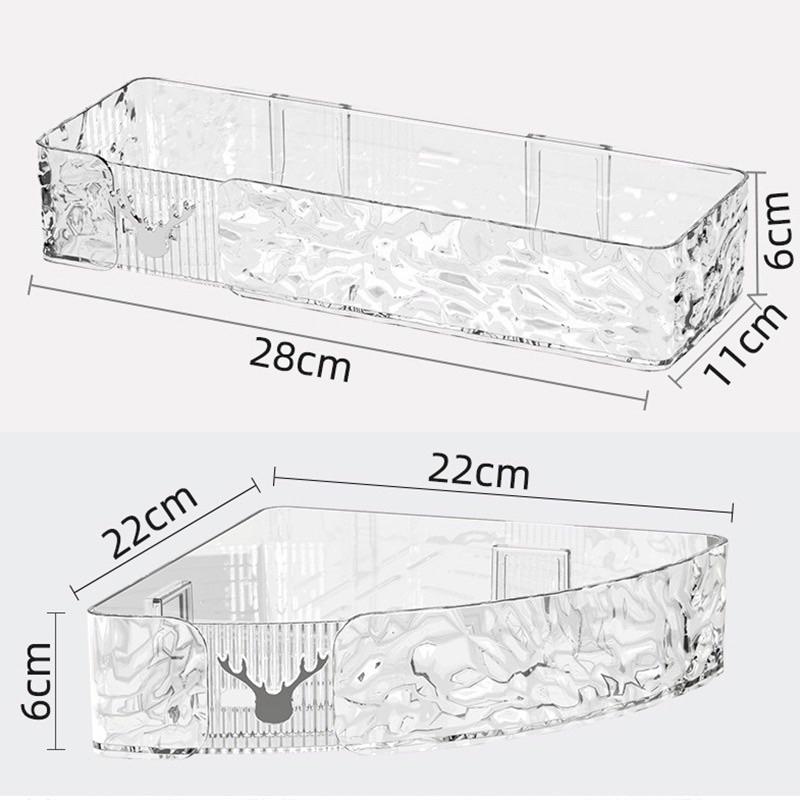 Kệ nhựa trong ABS dán tường hoạ tiết vân sần cao cấp | Giá để đồ nhà bếp, nhà tắm đa năng mẫu mới 2310