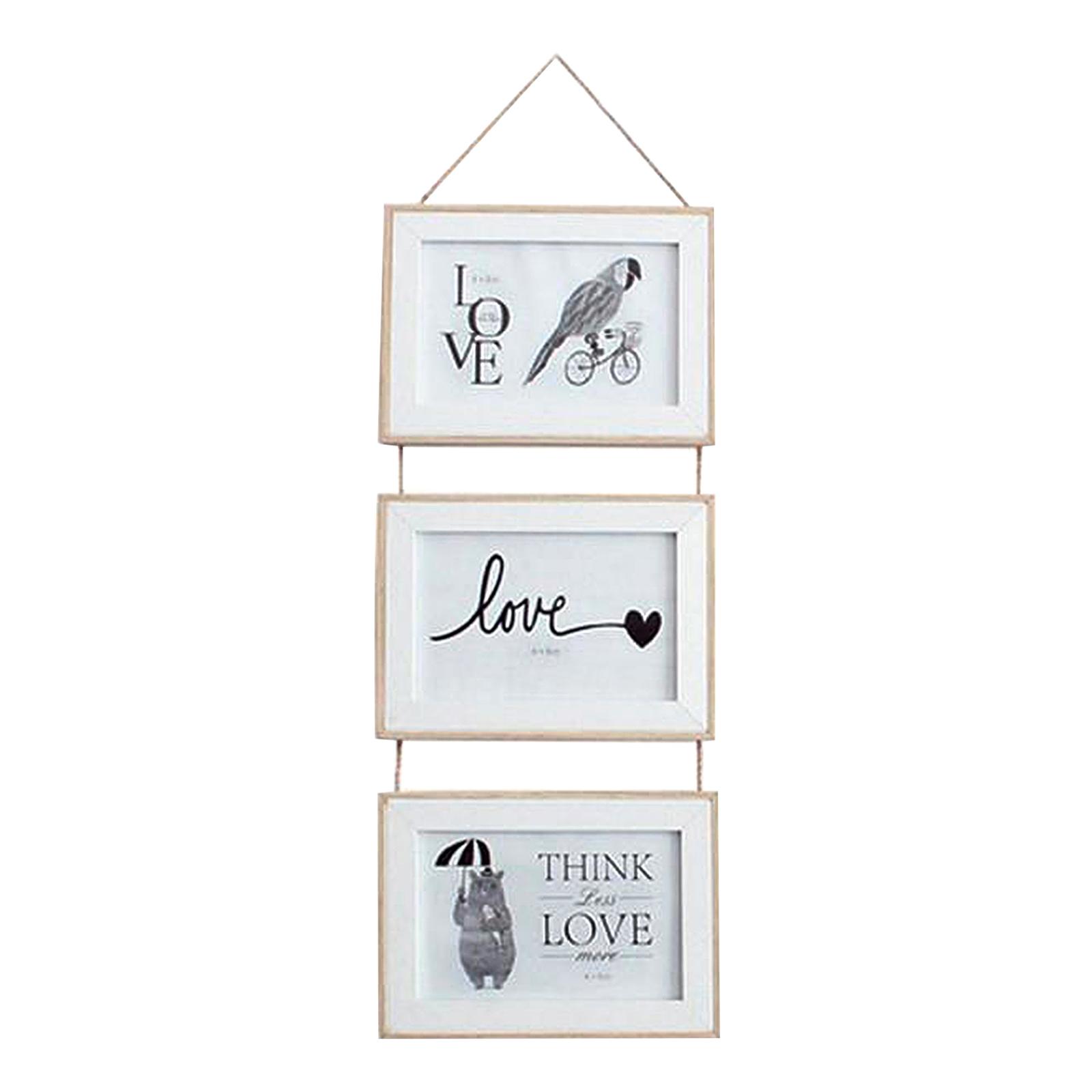3x 4x6 inch / 5x7 inch Picture Frames for Wall Hanging 6 inch  wood color
