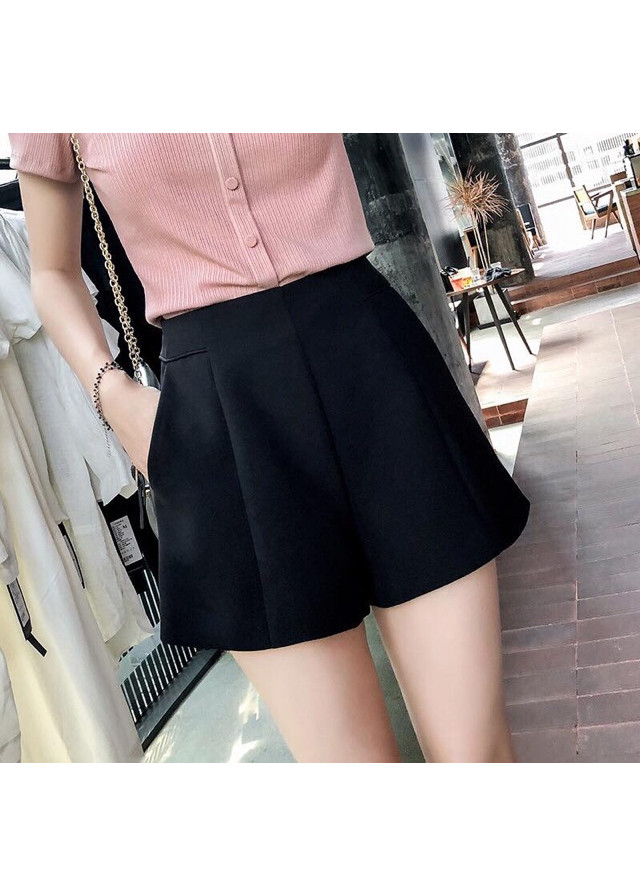 Quần short vải tuyết mưa lưng cao thời trang cho nữ