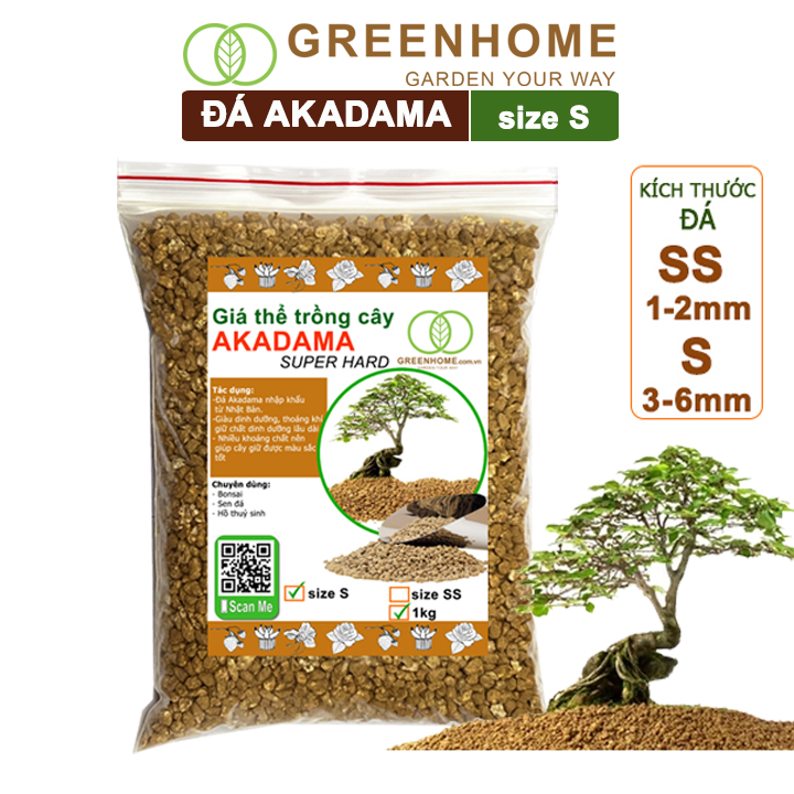 Đá Akadama, loại siêu cứng, làm đất, phân nền thủy sinh, bonsai, sen đá, nhiều size lựa chọn |Greenhome