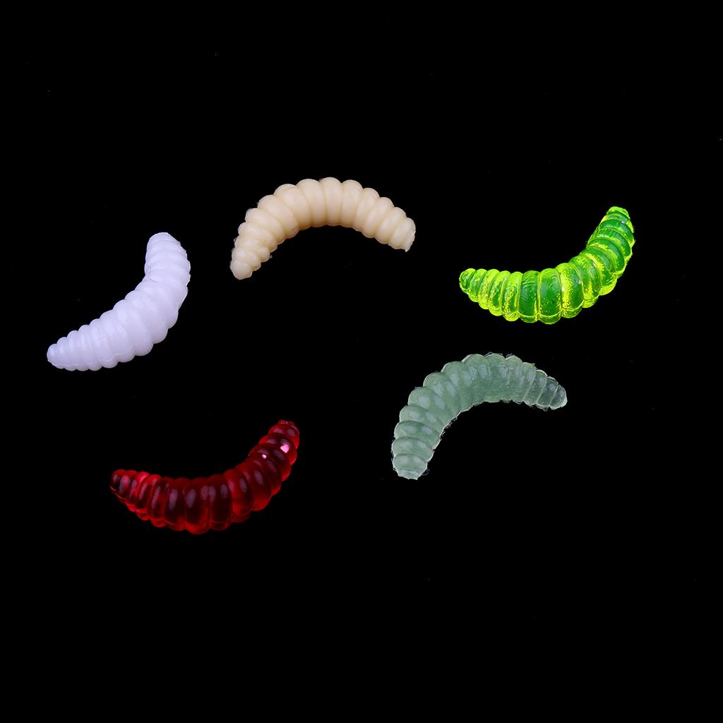 100pcs Soft Fishing Simulation Maggots Earth Worm Fishing Lure Tackle Baits