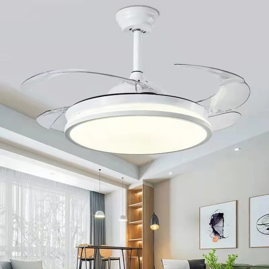 Quạt trần đèn ẩn cánh HNT 2 trong 1 vừa quạt vừa đèn trang trí - Hàng nhập khẩu