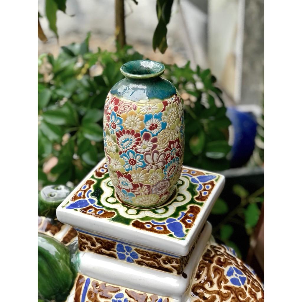 BÌNH BÁCH HOA 20CM GỐM SỨ THỦ CÔNG NAM BỘ CẮM HOA TRANG TRÍ DECOR