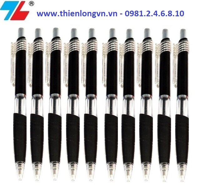 Hộp 10 cây bút bi 0.7mm Thiên Long - TL047 màu đen