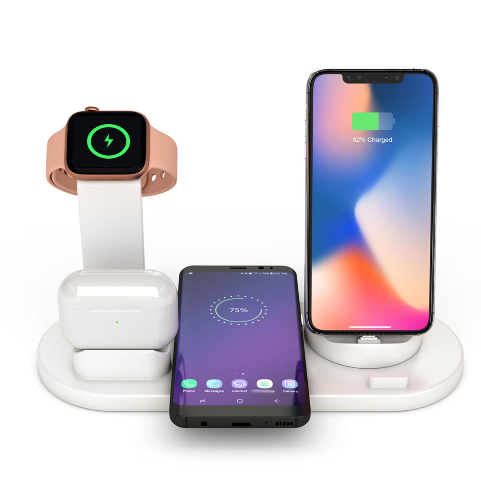 Chân Đế Sạc Không Dây 4 Trong 1 Sạc Được Airpods Phone12 11 X Xr Xs Samsung Galaxy S9 S8 Iwatch 5 4 3 2 1