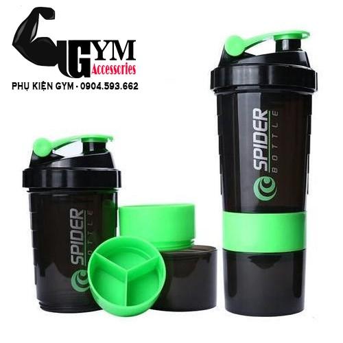 Bình lắc 3 ngăn bình nước thể thao Spider Bottle