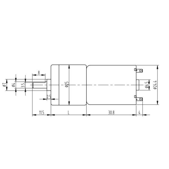 Động cơ giảm tốc GA25 35RPM 60RPM 250RPM 1360RPM