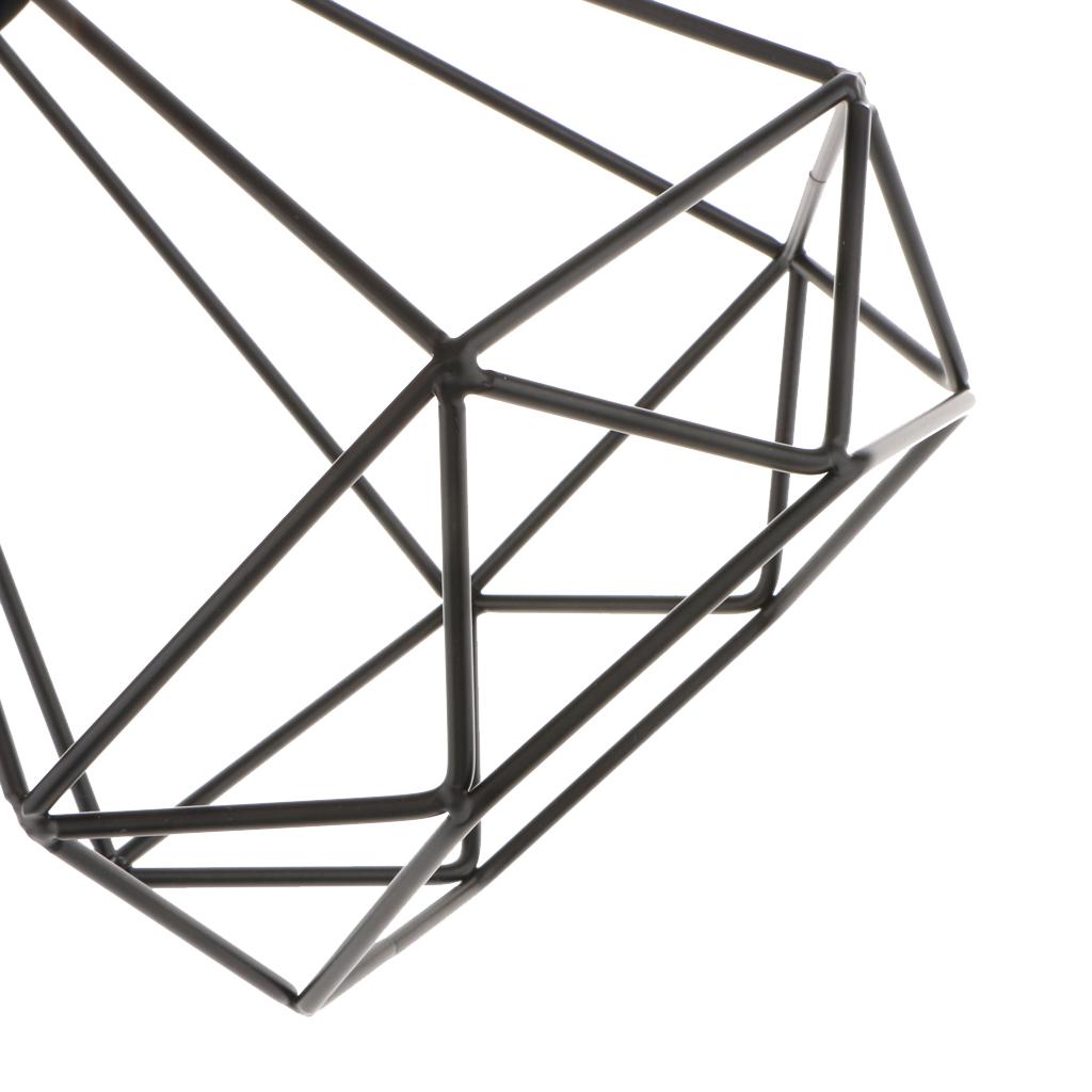 Vintage Metal Wire Diamond Loft Pendant Ceiling Light Lamp Cage Shade Holder E27