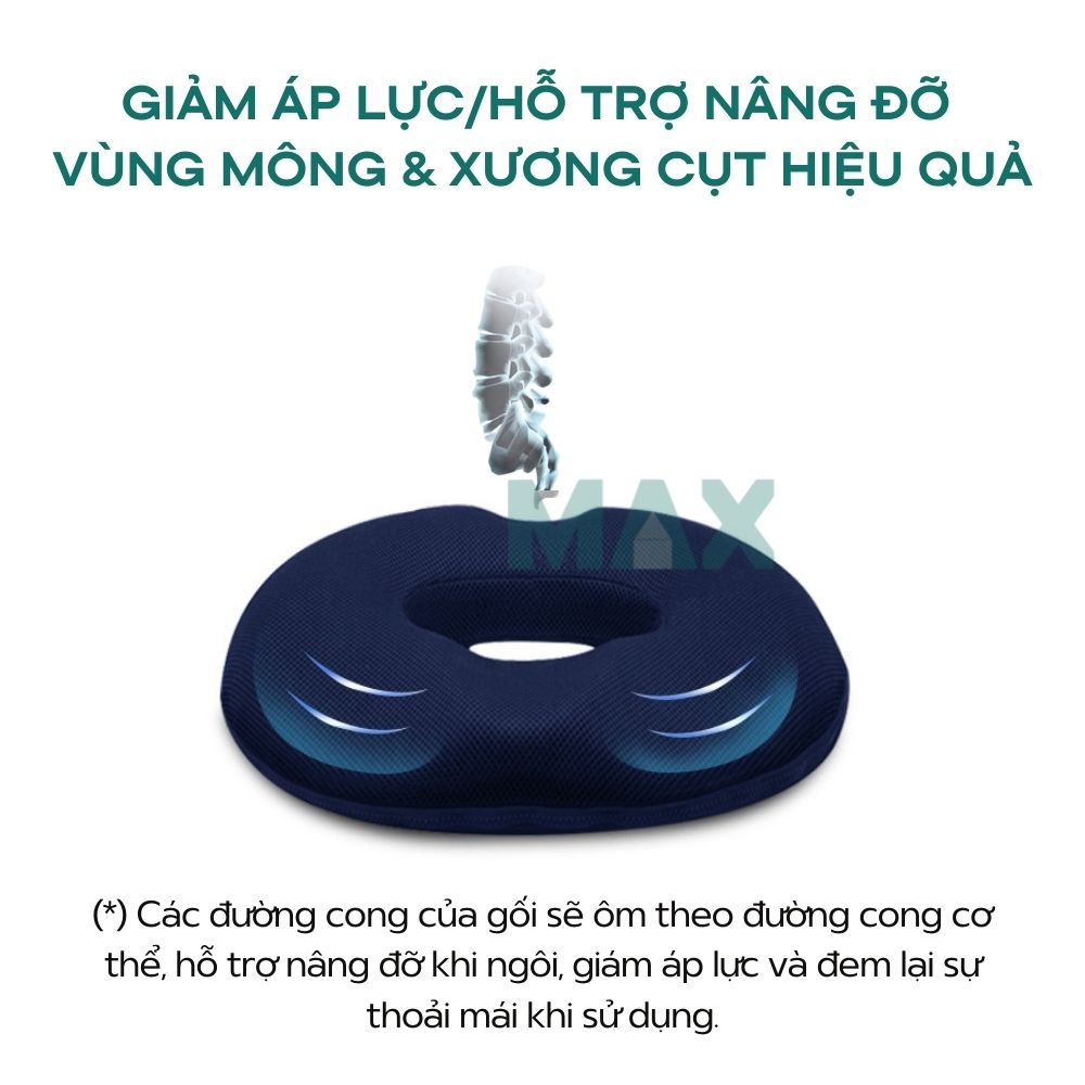 Gối Lót Ngồi Y Tế Hình Chữ O Bằng Cao Su Non Phòng Bệnh Trĩ Giảm Đau Xương Cụt