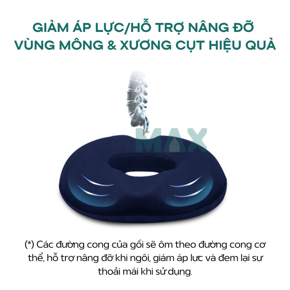 Gối Lót Ngồi Y Tế Hình Chữ O Bằng Cao Su Non Phòng Bệnh Trĩ Giảm Đau Xương Cụt 