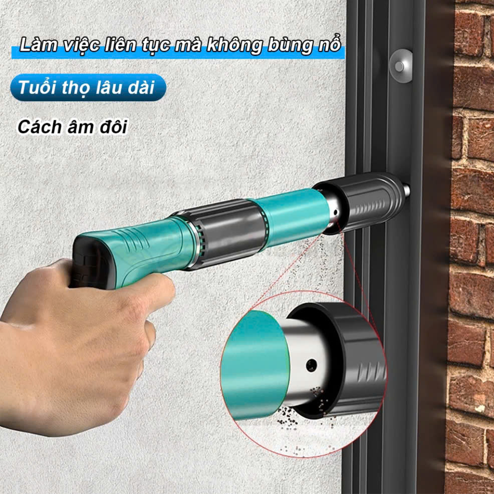 Máy Bắn Đinh Siêu Mạnh Loại Tốt – Bắn Xuyên Sắt Thép, Kèm 100 Đinh Bản Đặc Biệt, Siêu Êm đèn