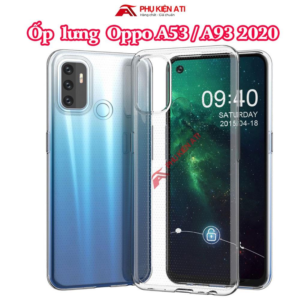 Ốp lưng Oppo A53 /A93 2020- Dẻo-Trong suốt- Loại dày lâu ố vàng