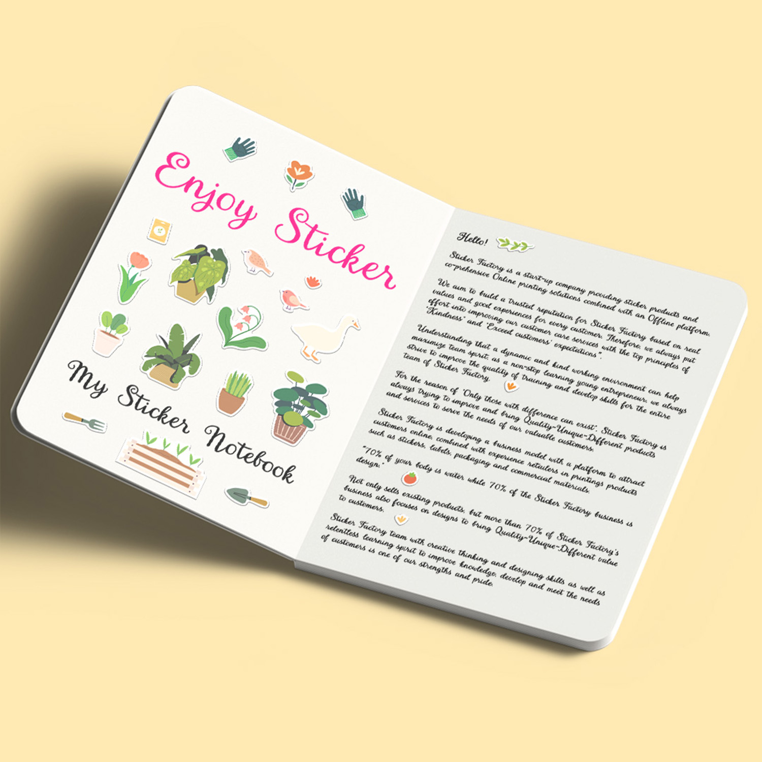 ES35 Happy Garden Enjoy sticker sheet hình dán chống thấm nước Made in Vietnam Sticker Factory