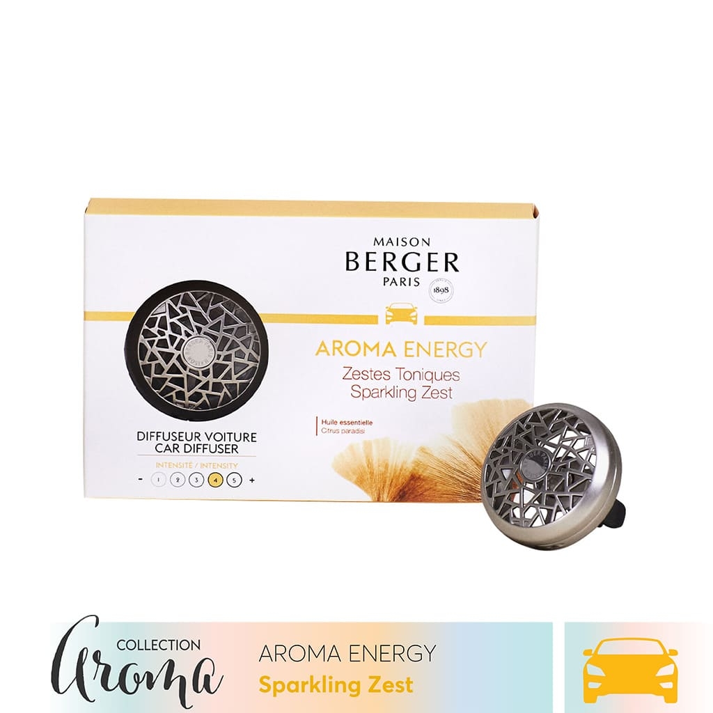 Maison Berger - Bộ kẹp tinh dầu xe hơi Aroma Energy  - 2 món