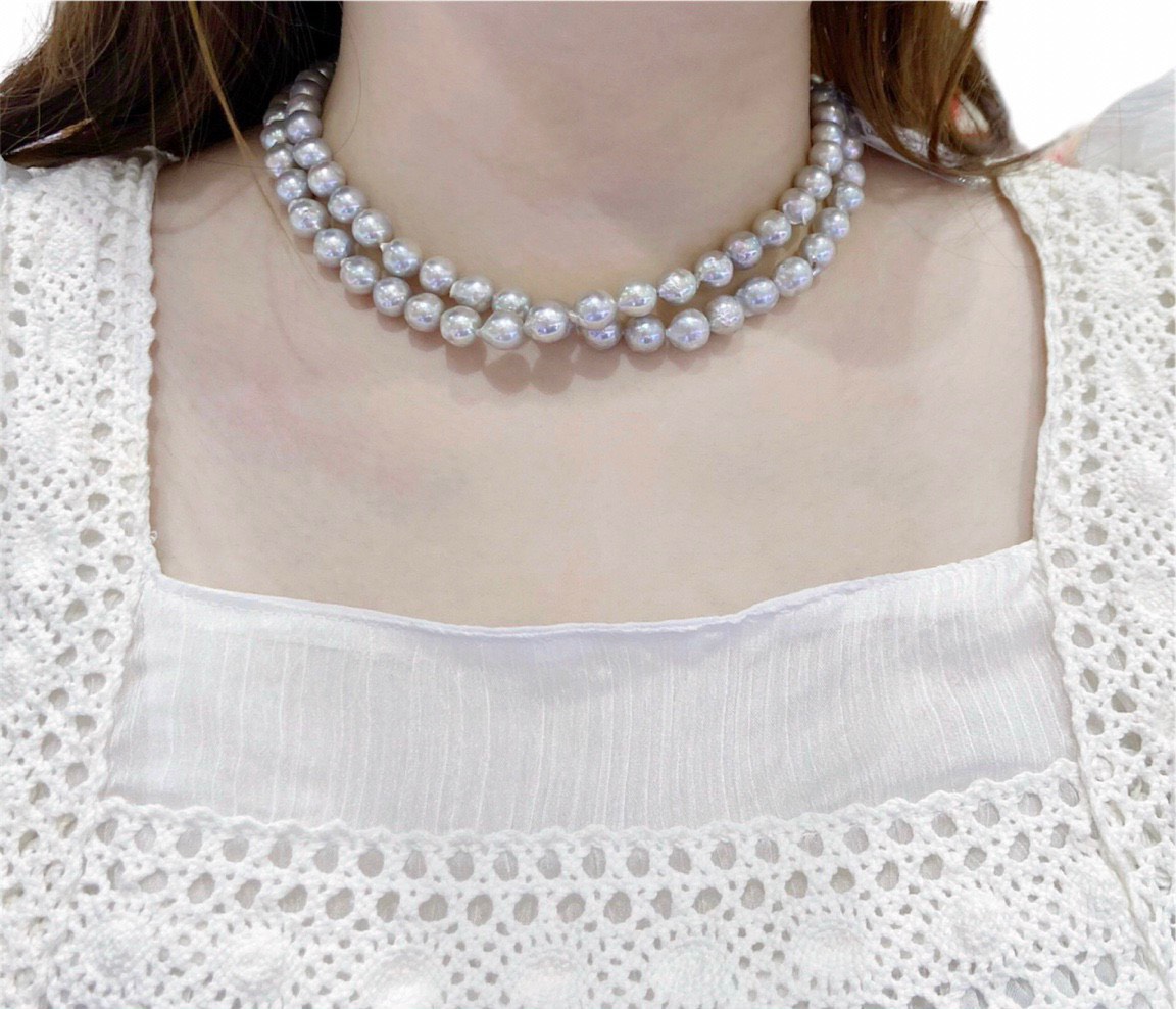 Chuỗi Ngọc Trai Nước Mặn Akoya Ánh Xám - MOON Jewelry