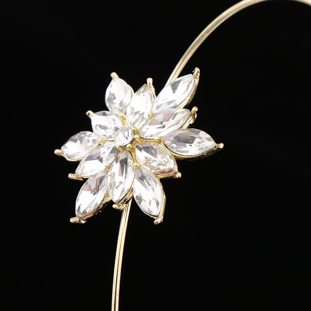 Wedding Bridal Tiara Crown Rhinestone Pageant Crystal Hair Headband Golden A