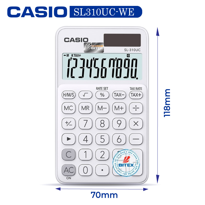 Máy tính Casio SL-310UC, Bảo hành 7 năm - Giao màu ngẫu nhiên - Hàng chính hãng Bitex