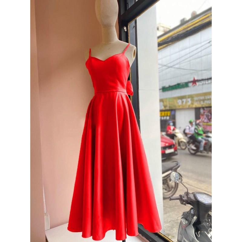 ĐẦM MAXI 2 DÂY THẮT NƠ LƯNG GỢI CẢM - Size M/L -MS107YMM MM