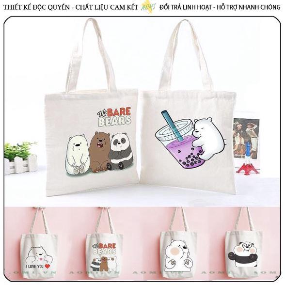 TÚI VẢI LOVE ĐEO VAI TOTE CANVAS BAG CÓ KHÓA KÉO SIZE LỚN 33x38cm PHONG CÁCH CÁ TÍNH HOT TREND AO 3158 S