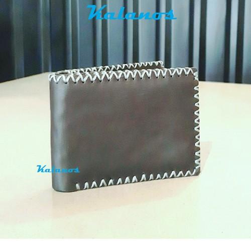 Bóp Ví nam da bò cao cấp may tay màu đen Kalanos KBN800- Đen, ví nam nhỏ gọn đẹp handmade