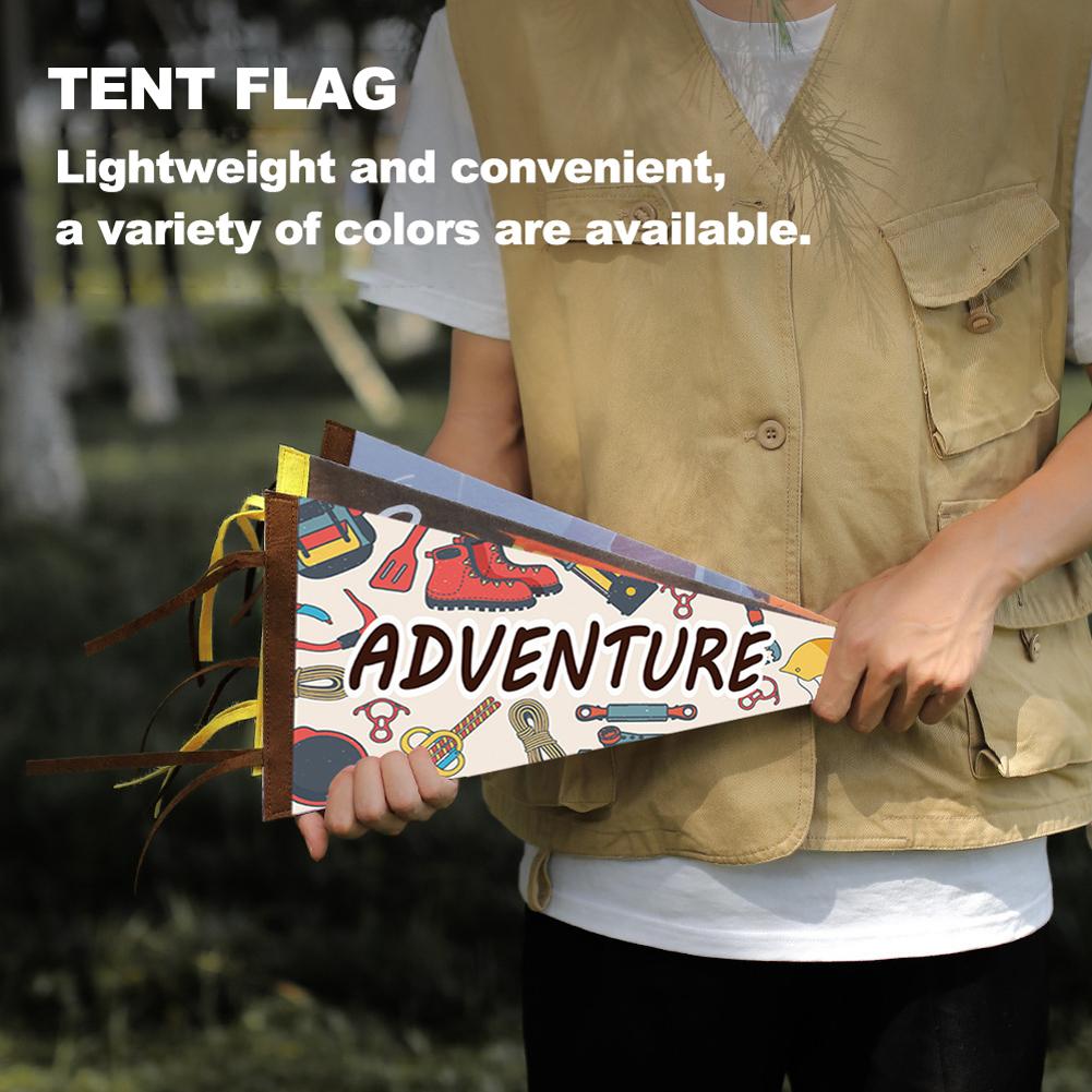 Outdoor Camp Flag Pennant Camping Equipment Camping Tent Flag Decoration Triangular Bunting Picnic Home Party Tent Flag