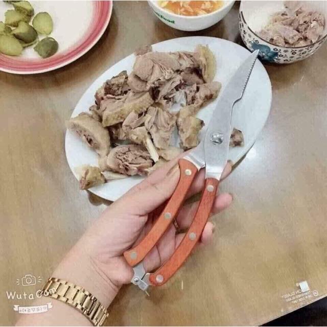 KÉO CẮT GÀ CÁN GỖ NHẬT BẢN SIÊU BÉN