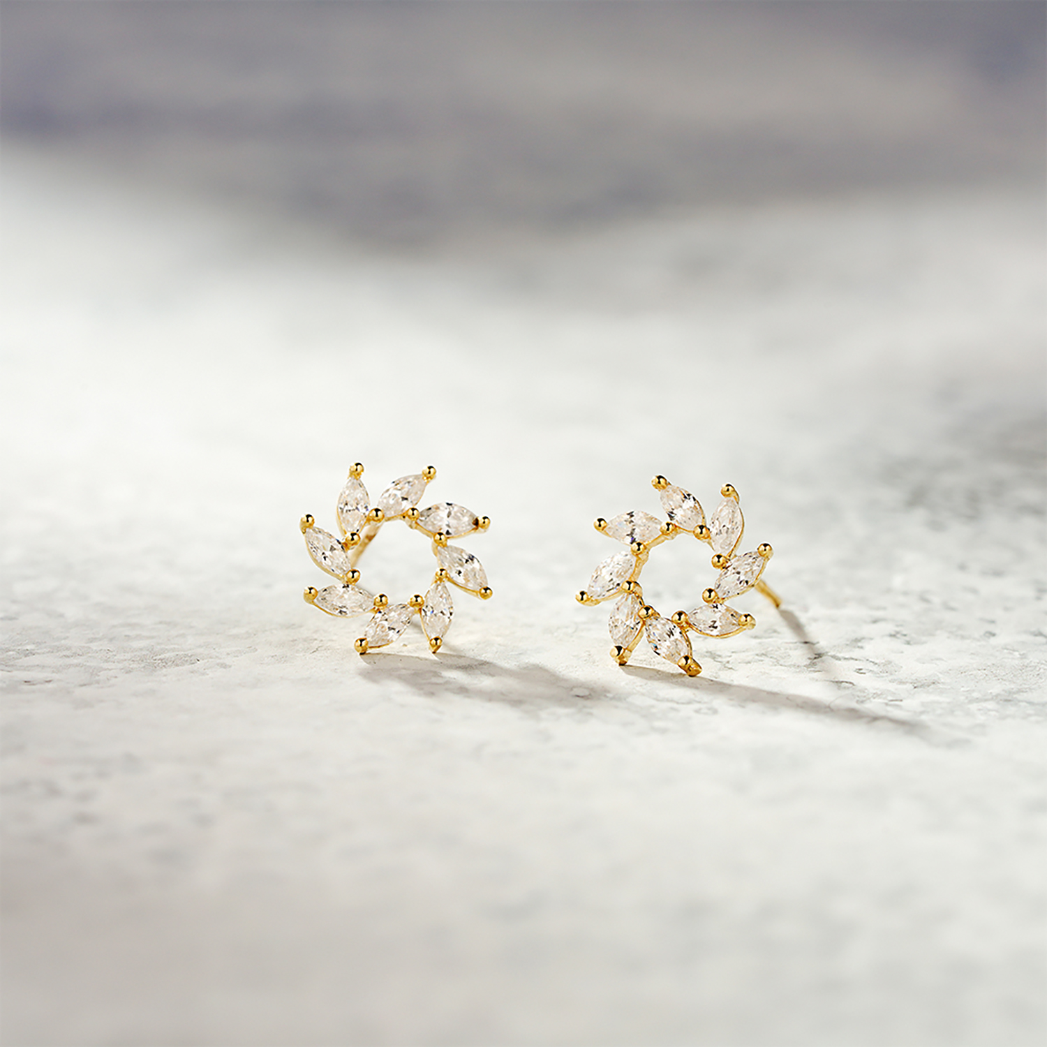 Bông Tai Nữ Vàng 14K BTAM97 Huy Thanh Jewelry