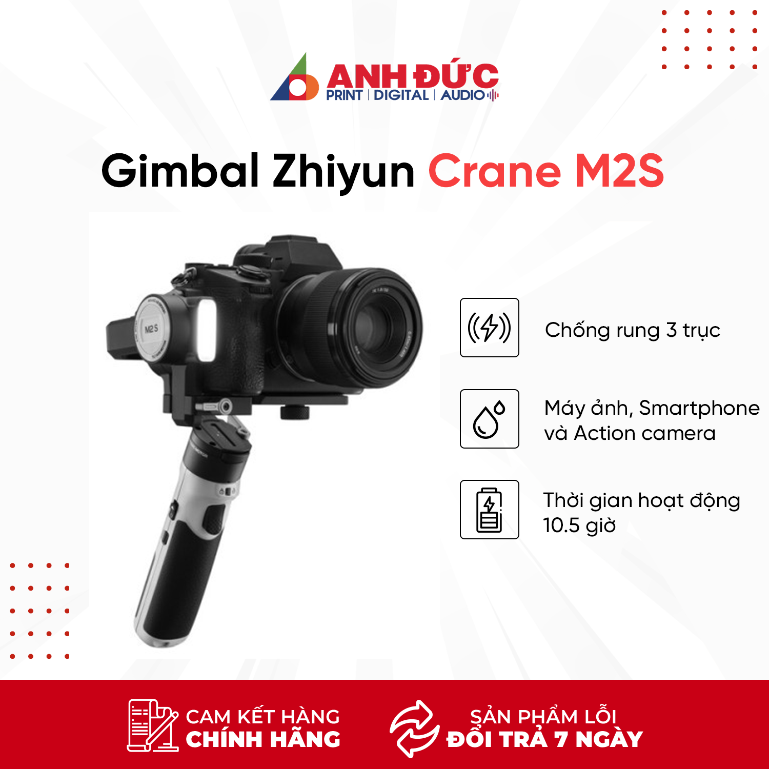 Gimbal Zhiyun Crane M2S Basic/Combo - Hàng Chính Hãng