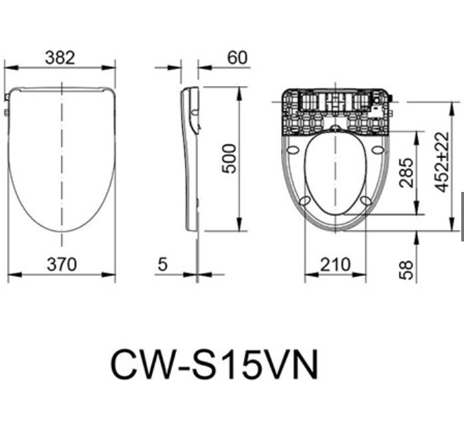 Nắp bồn cầu tự rửa thông minh xịt rửa, vệ sinh phụ nữ INAX CW-S15