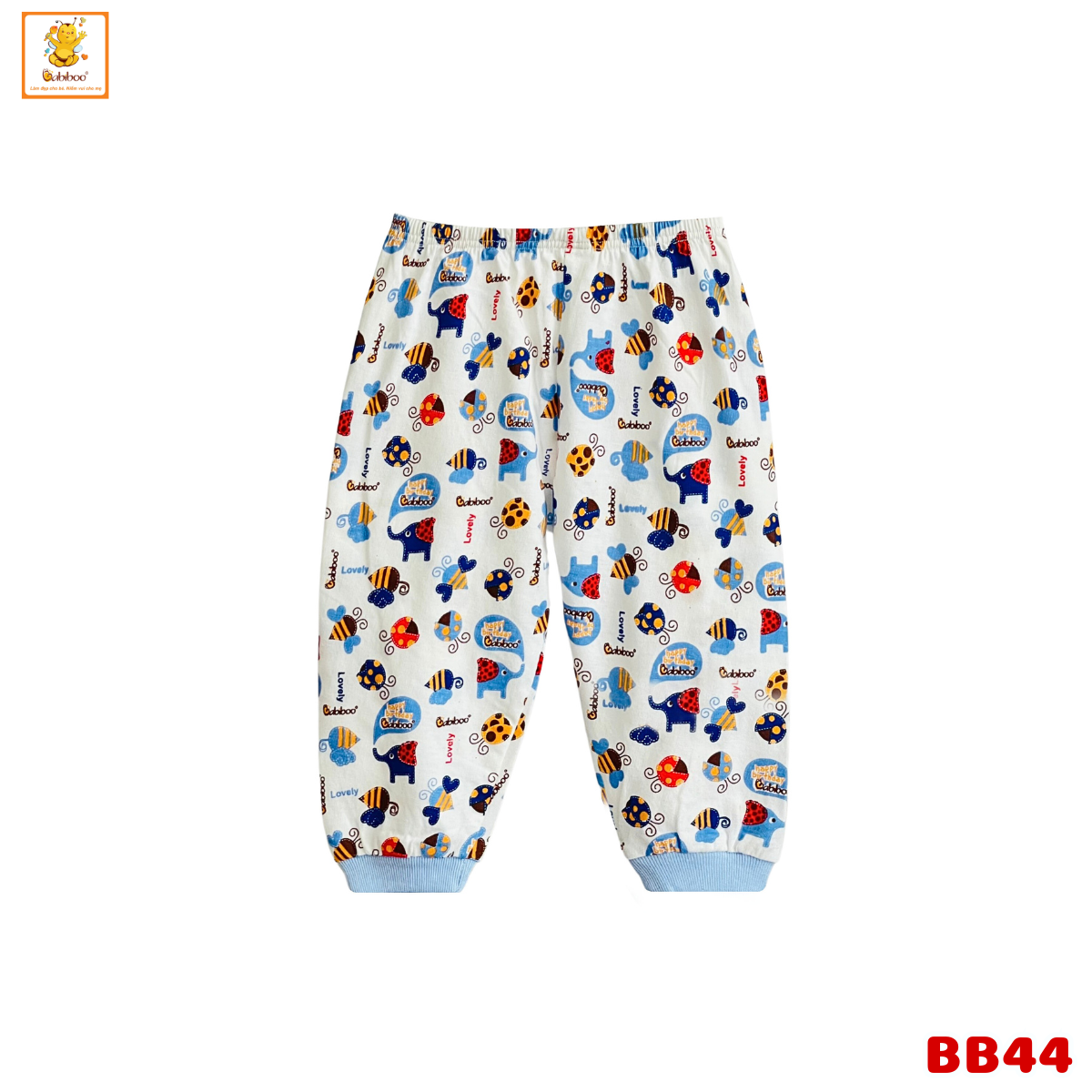 Quần dài cho bé sơ sinh Babiboo quần dài sơ sinh cotton tự nhiên, in họa tiết xinh xắn BB44