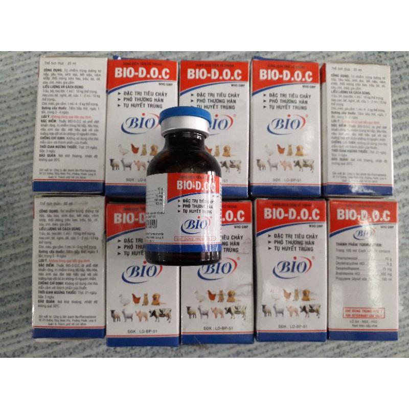 Bio DOC 20ml. chai chích viêm phổi, thương hàn heo, gà