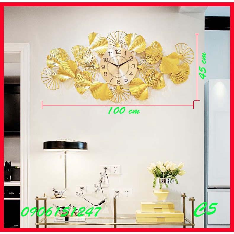 Đồng hồ treo tường trang trí decor C5 kích thước 100 x 45 cm