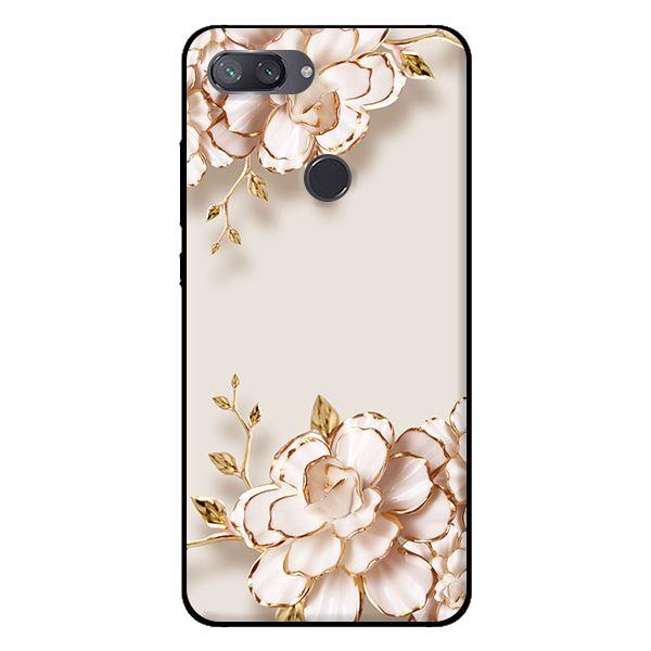 Ốp lưng in cho Xiaomi Mi 8 Lite mẫu Tranh Hoa Nền Trắng - Hàng chính hãng