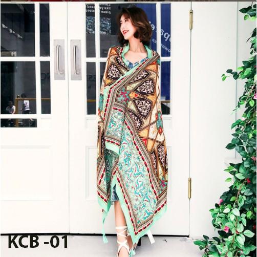 Khăn choàng đi biển chống nắng vintage thổ cẩm, khăn boho 4 mùa thời trang - Hàng Loại 1