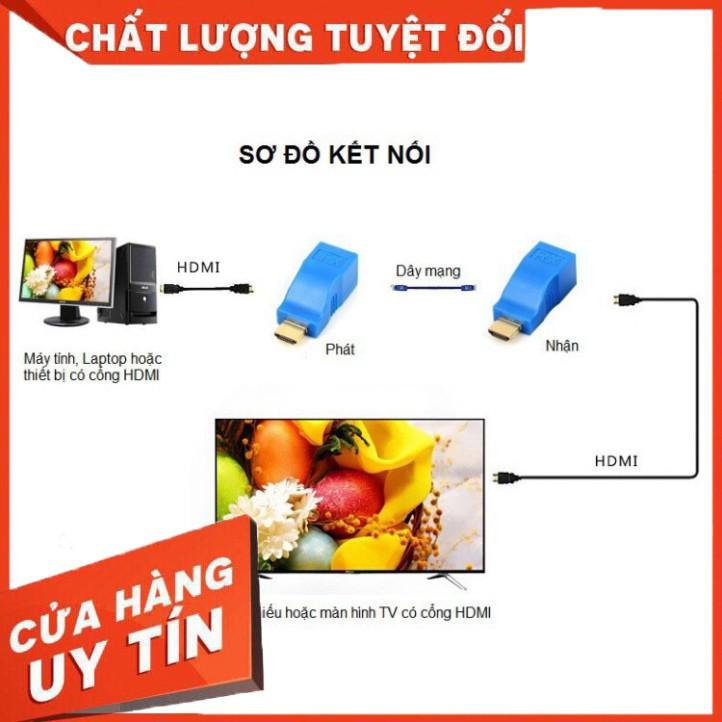 Bộ kéo dài HDMI qua LAN 30m qua cáp mạng Cat5E,6 chuẩn RJ45 ARIGATO - Hàng Chính Hãng