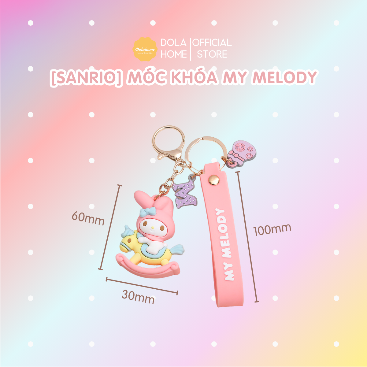 Móc khóa Dola Home nhân vật hoạt hình dễ thương, sáng tạo Minions, My Melody, Little Twin Star, Cinnainoroll