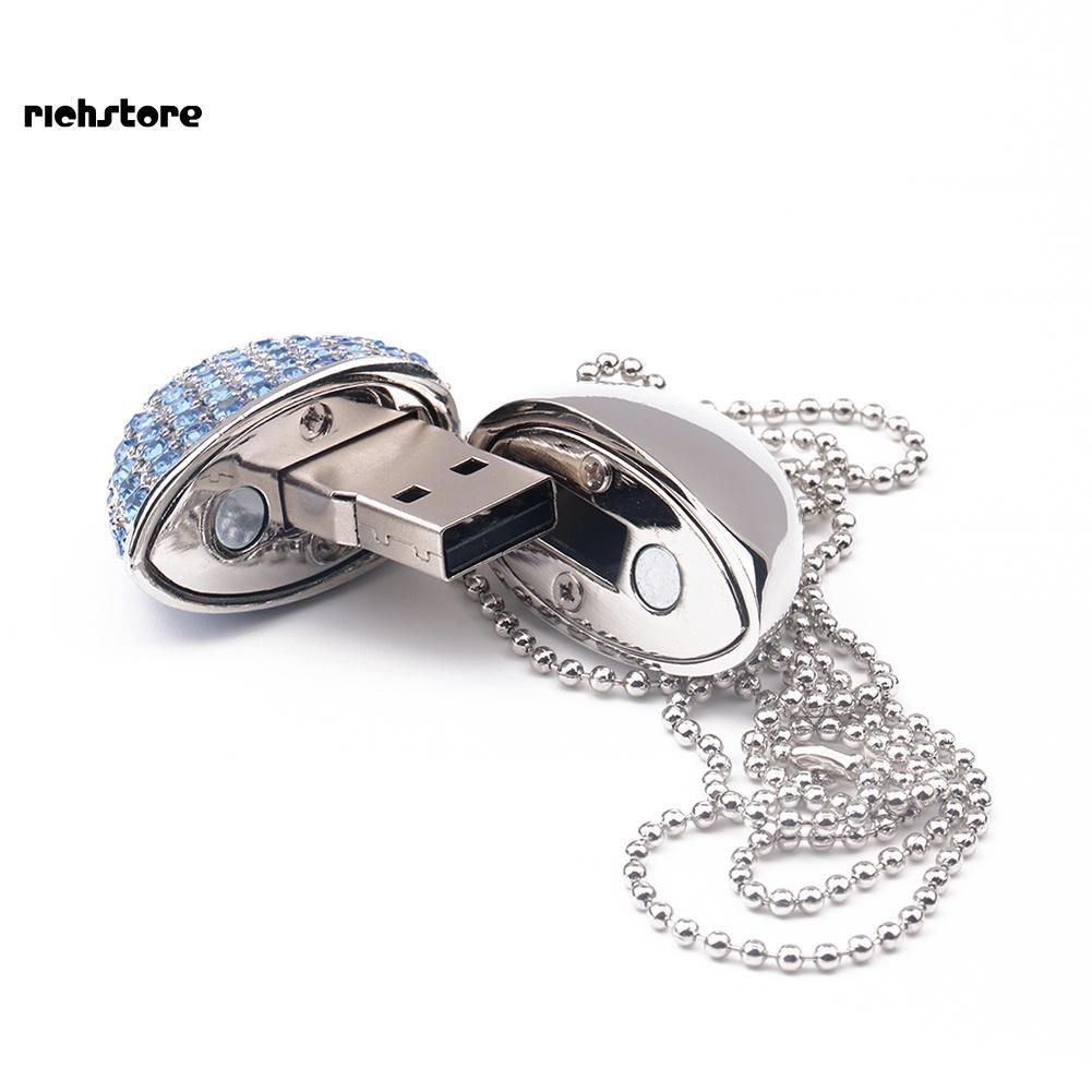 USB hình trái tim đính đá bằng hợp kim cho laptop/PC