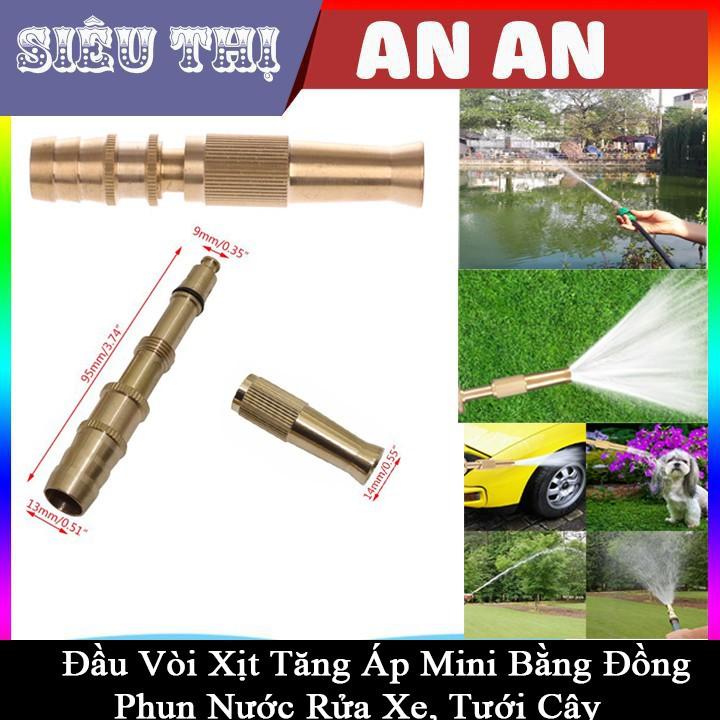 Đầu vòi xịt tăng áp mini Đầu vòi tăng áp đa năng bằng đồng tưới cây rửa xe cực mạnh