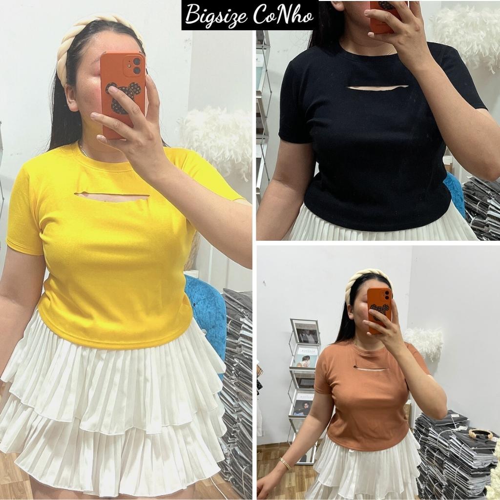 Áo croptop bigsize nữ, Áo thun tay ngắn bigsize nữ form rộng ngoại cỡ từ 58kg-95kg A12