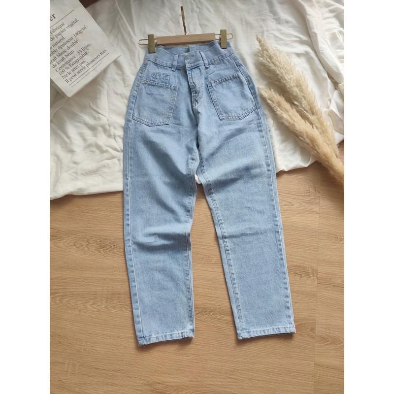 Quần baggy jean hai túi ốp mã 340B, hình thật ảnh sàn