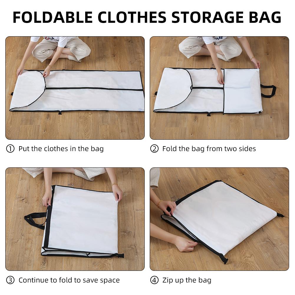 Wedding Gown Cover Dress Garment Clothes Storage Bag Foldable Dampproof Dustproof Washable Wedding Dress Long Dress Bag