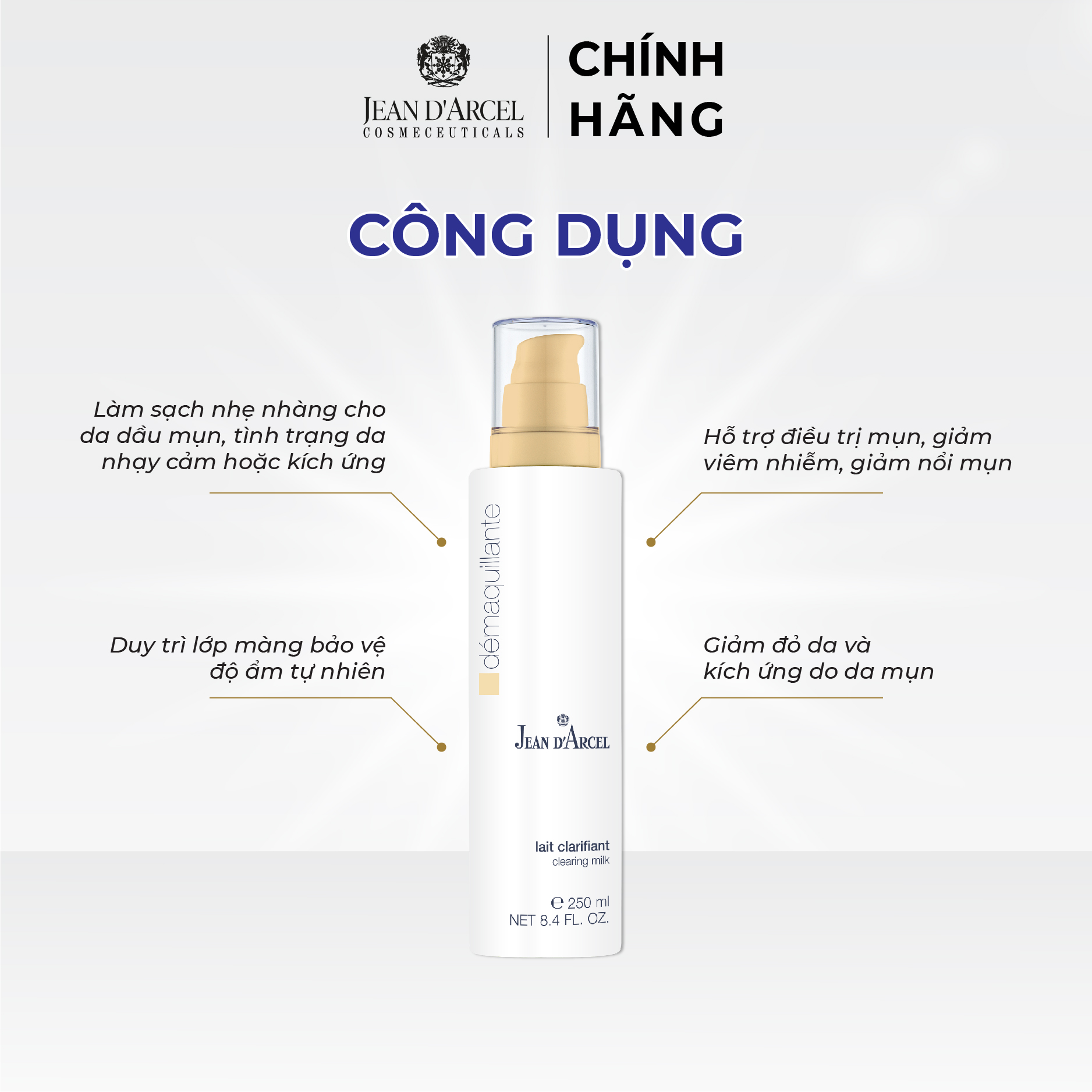 J01 Sữa rửa mặt cho da dầu và da mụn - Clearing Milk 250ml