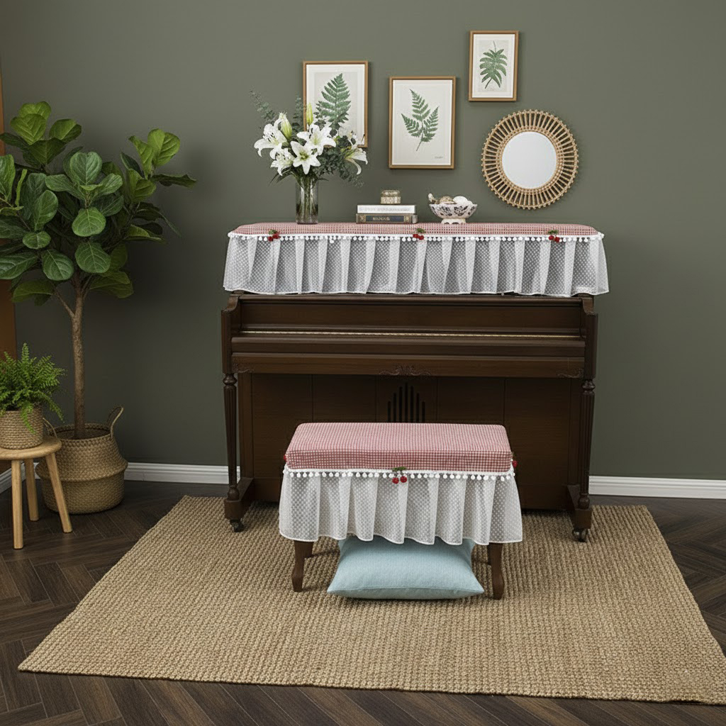 Khăn phủ đàn piano cơ đàn piano điện tử 88 phím sang trọng cổ điển trang trí giáng sinh noel năm mới Tết sinh nhật - HÀNG CHÍNH HÃNG
