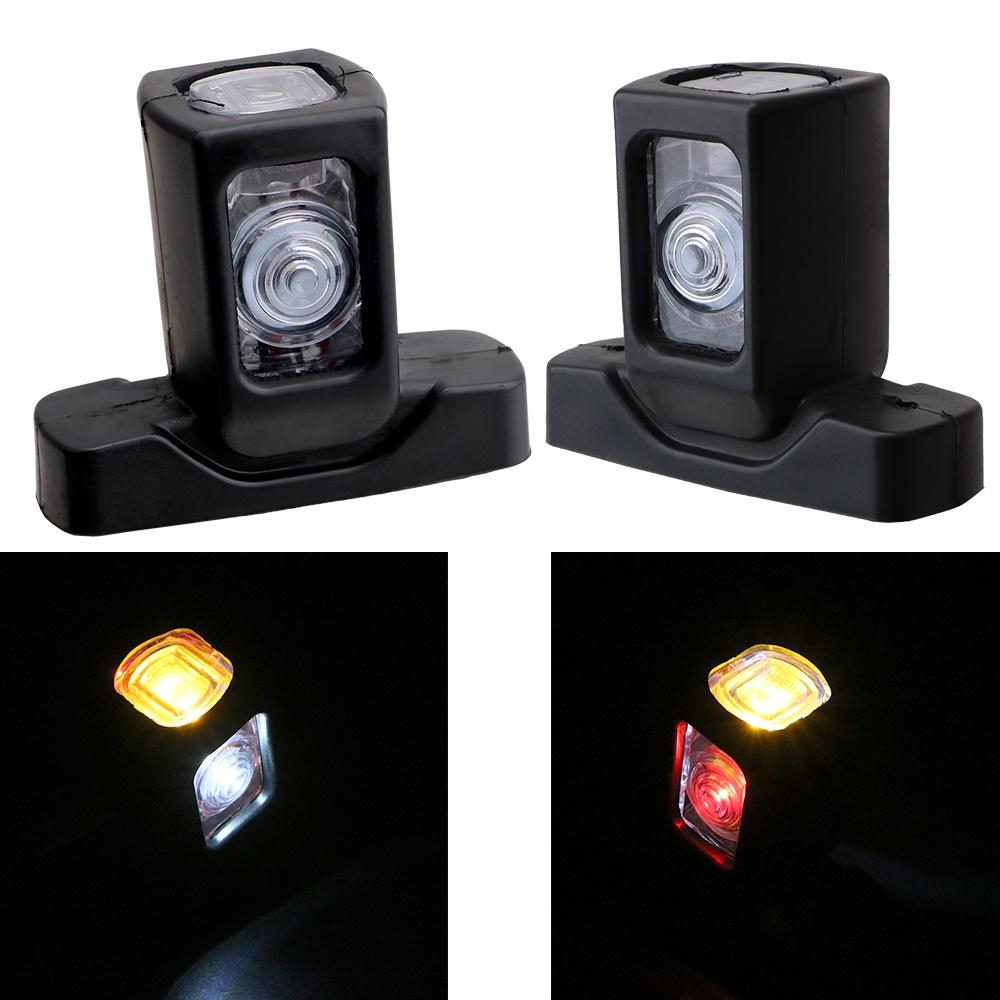 1 cặp đèn LED 4 bóng 10-30v 3 mặt màu hổ phách đỏ trắng cho xe tải