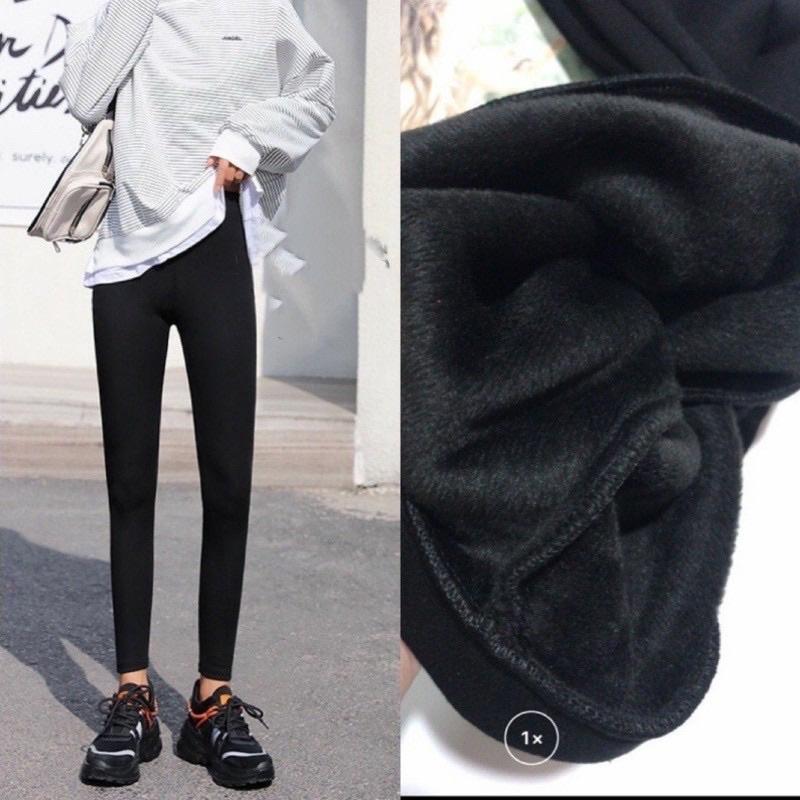Quần Legging lót nỉ lông nữ dáng mùa đông siêu ấm
