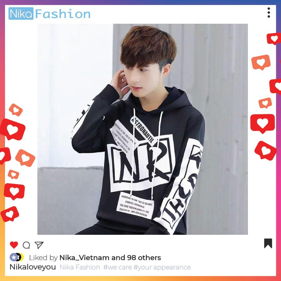 Nikafashion Áo Hoodie Nón Unisex Nam Nữ Chất Vải Nỉ Freesize 1 kích cỡ Form Dáng Rộng Dưới 65kg Mặc Đẹp N.R